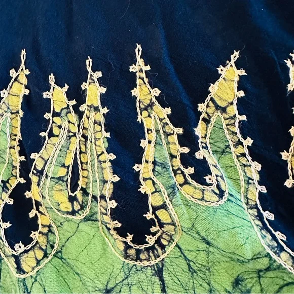 Advance Apparels, Boho Blouse, Free Size, Blue, Green & yellow - Picture 10 of 12